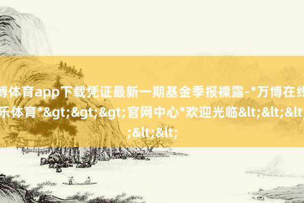 万博体育app下载凭证最新一期基金季报裸露-*万博在线娱乐体育*>>>官网中心*欢迎光临<<<