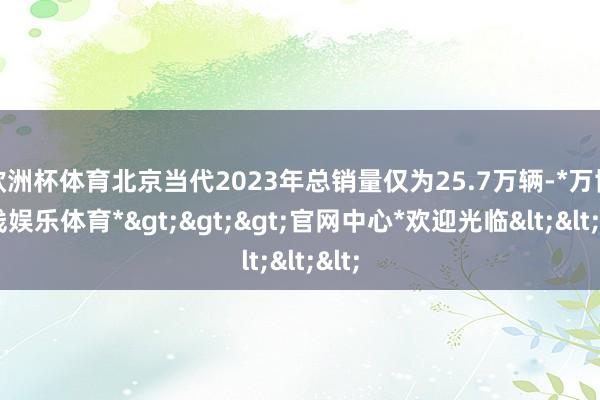 欧洲杯体育北京当代2023年总销量仅为25.7万辆-*万博在线娱乐体育*>>>官网中心*欢迎光临<<<